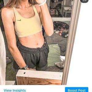 pastel yellow nike sports bra